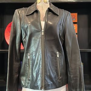 Beautiful Avanti New York Buttery Soft Black Zip Front Leather Jacket Size M